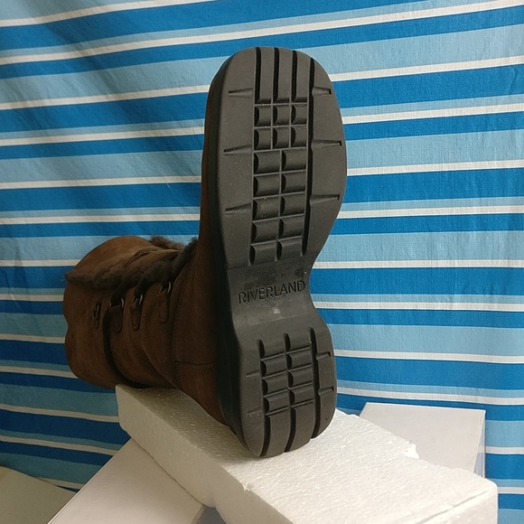 Chocolate Brown Mouton Tall Shearling boot fully lined Freezing Extreme Winter 6 - Picture 3 of 9